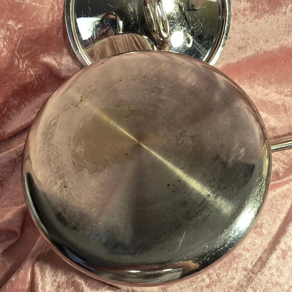 All-Clad Stainless Steel Nonstick Saucepan with Lid Silver 5x8 Inch 3 Quart